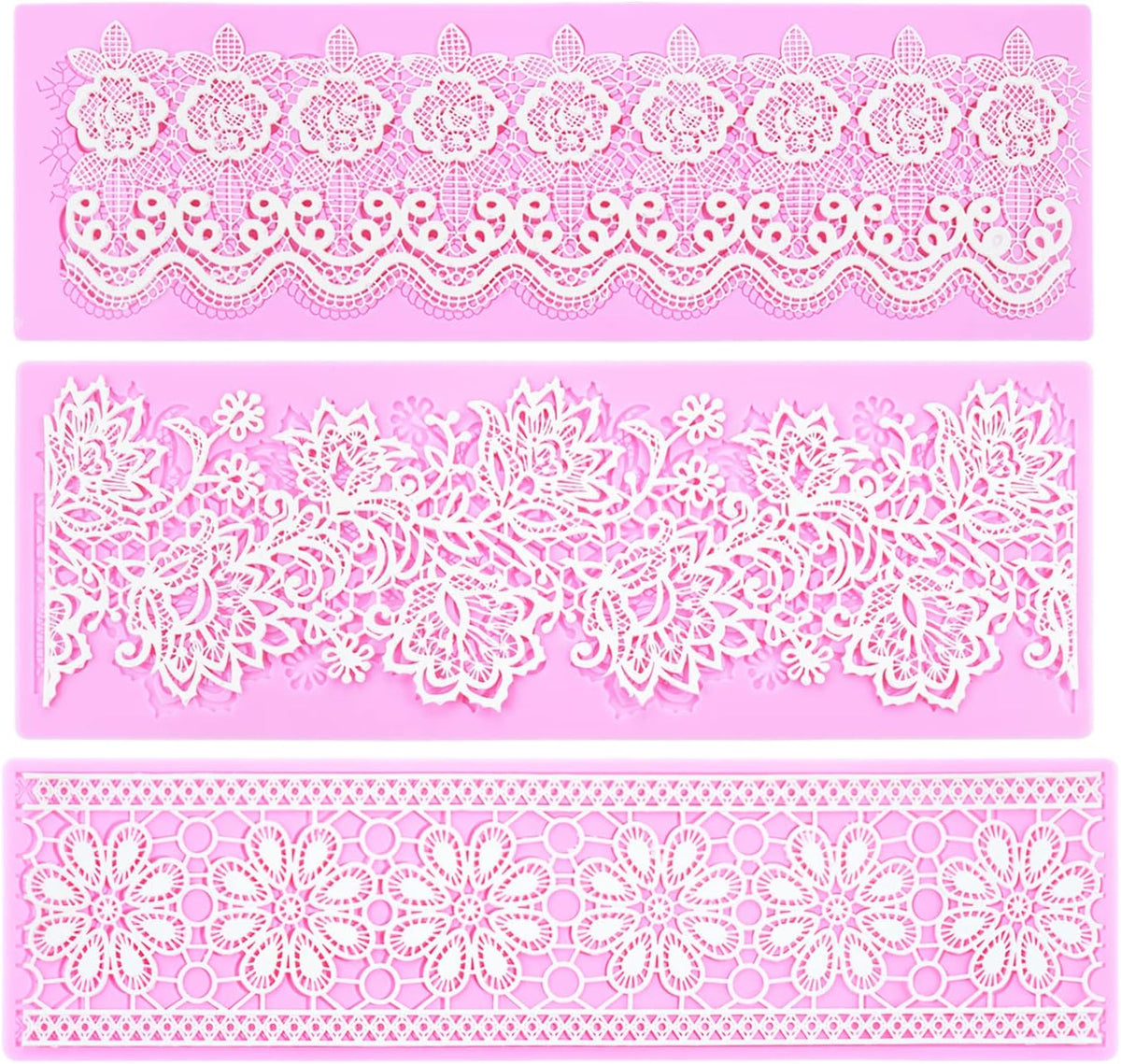 Embossing Lace Fondant Molds, Multi Circle Flowers Lace Mat Wedding Cake Decoration Tool, Rattan