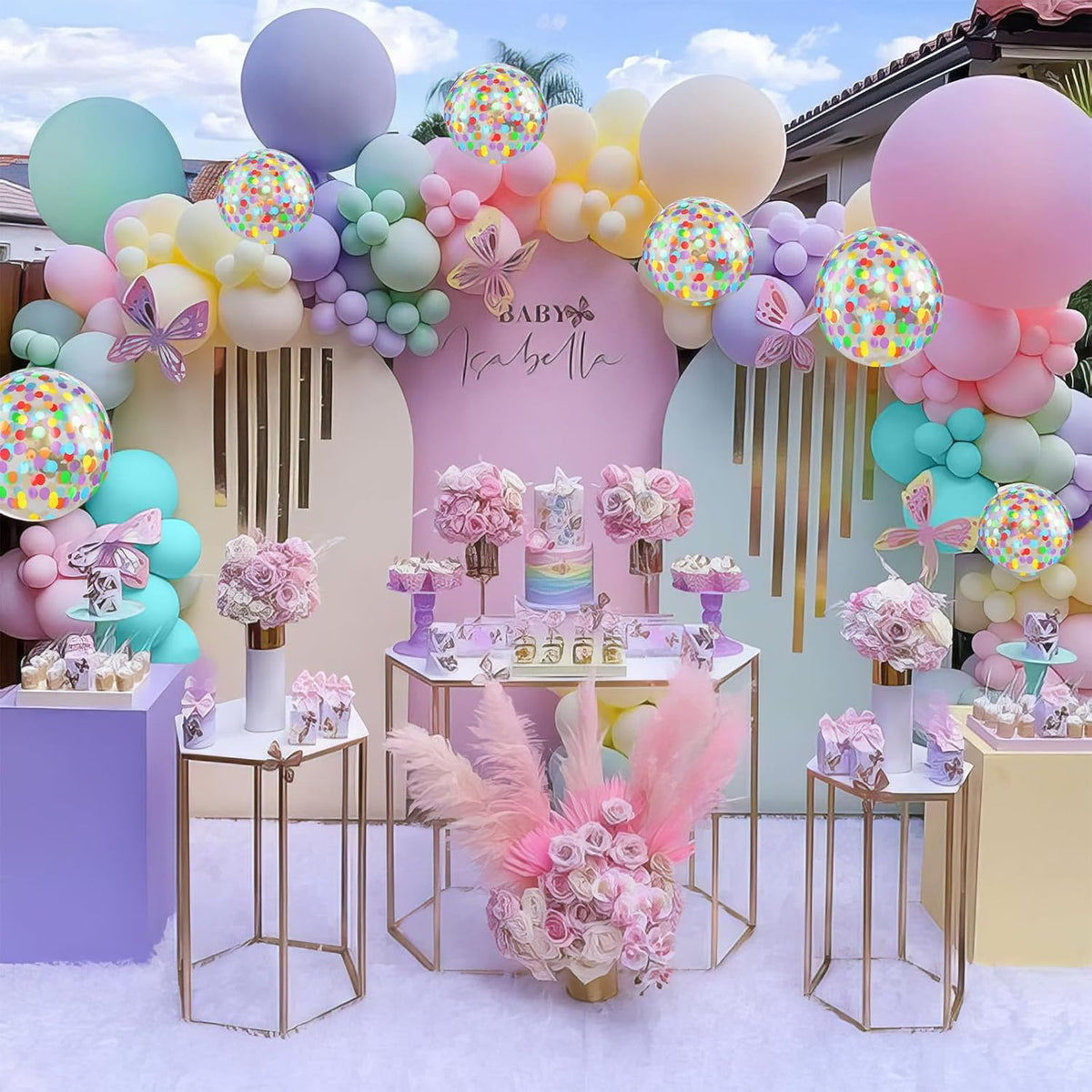 Pastel Balloons, Multicolor Macaron Balloons Colorful Latex Party Balloon, Baby Pink Blue Purple
