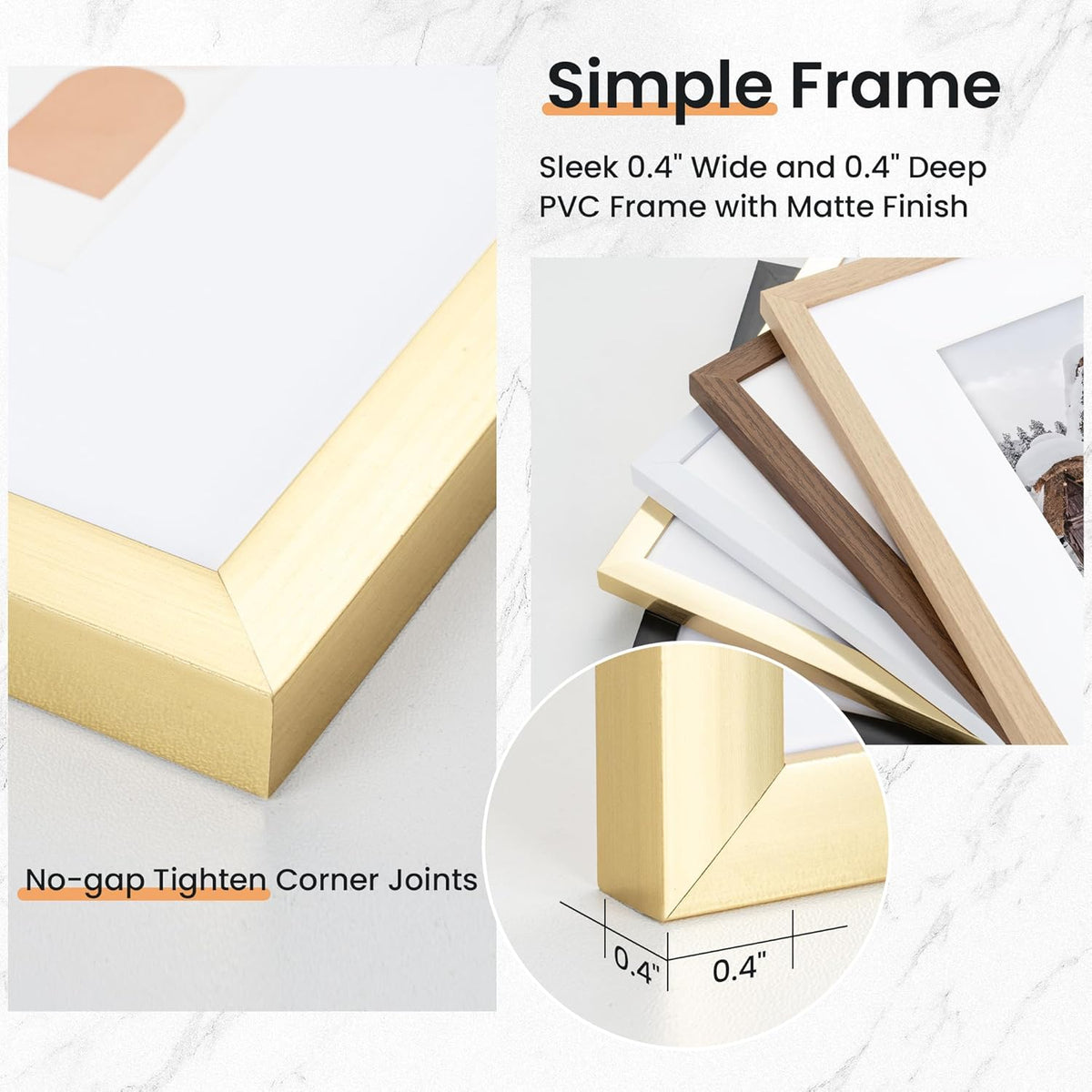 20x30 inch Picture Frame, 20x30 Photo Frames with 16x24 Removable Mat - High Definition Plexiglass