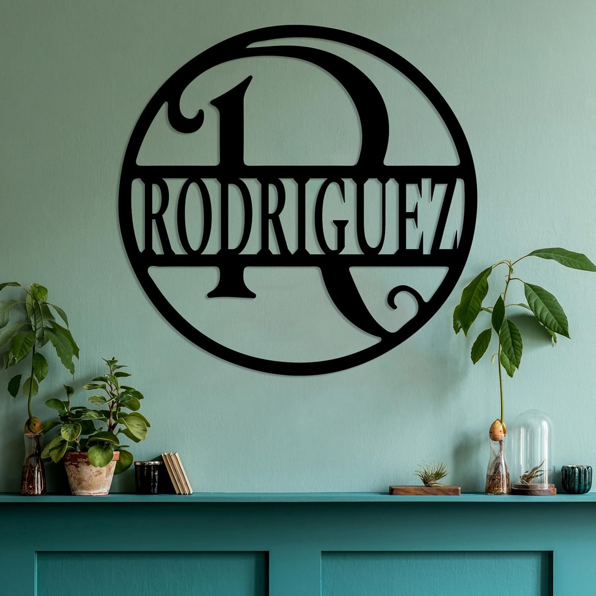Personalized Metal Name Signs, Split Letter Monogram Wall Decor, Custom Last Name Sign, Family Name