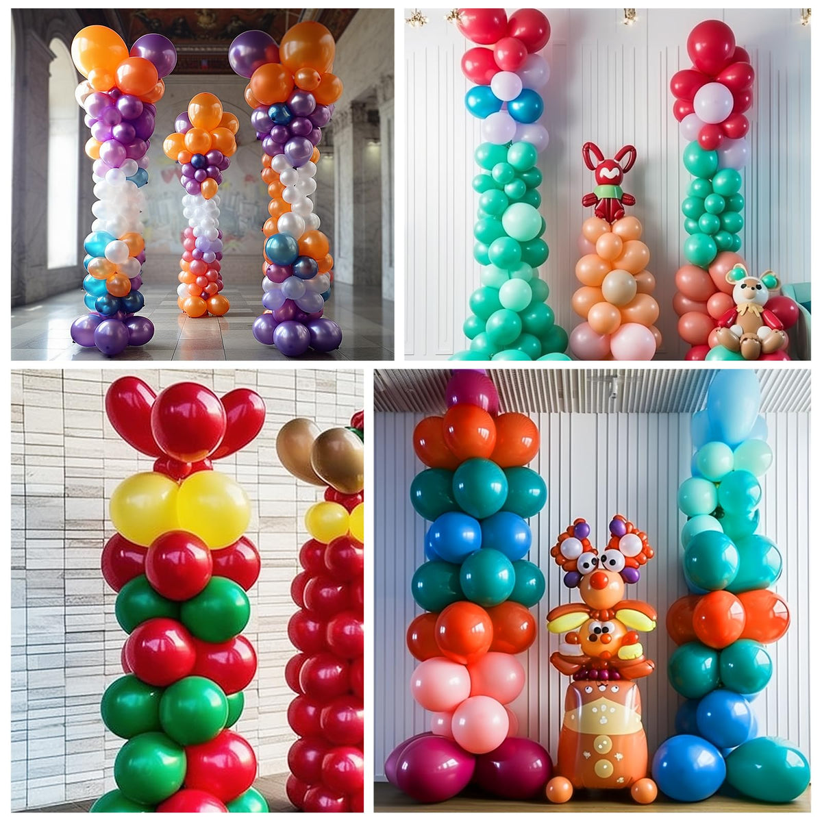 Balloon Column Stand Set of 2, 6.6ft Balloon Arch Stand Adjustable Balloon Column kit with Base