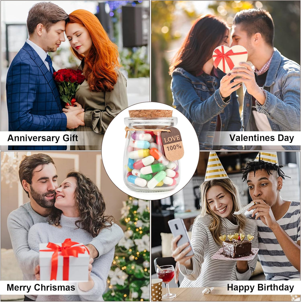 Capsule Letters Message in a Glass Bottle for Valentine's Day, Birthday,Thanksgiving