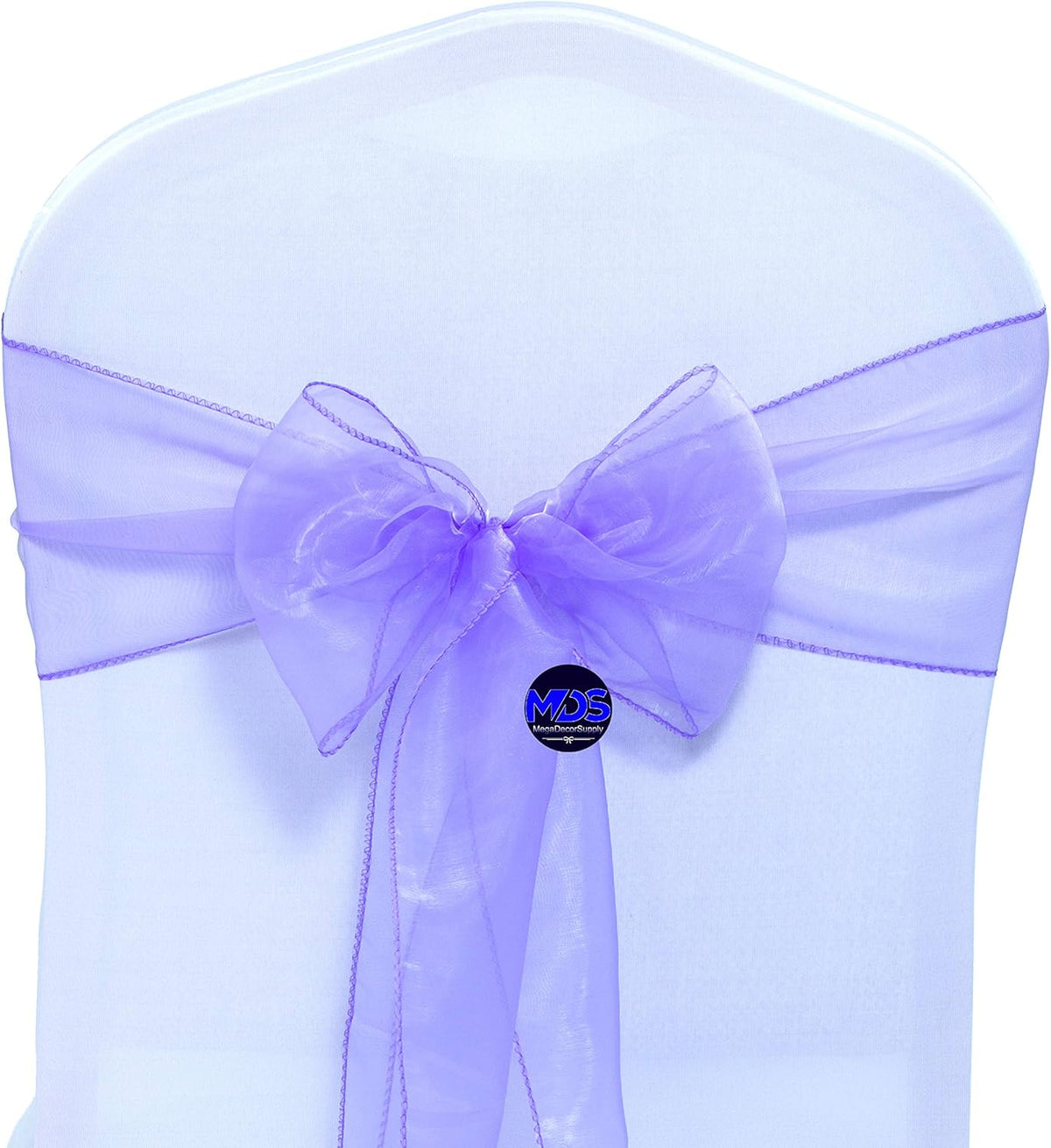 MDS Pack of 150 PCS Organza Chair Sashes Wider Dining Chair Bows Ribbon Tie Back for Wedding Party