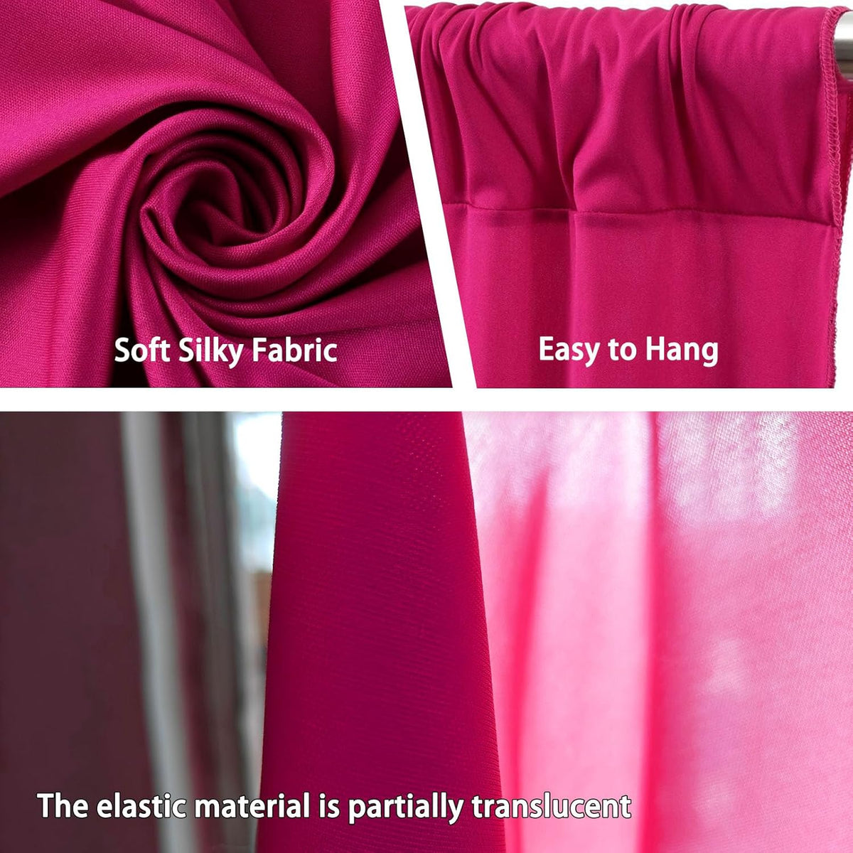 10 x 10 Feet Fuchsia Backdrop Curtain for Partie, Background Curtains for Photoshoot, Birthday