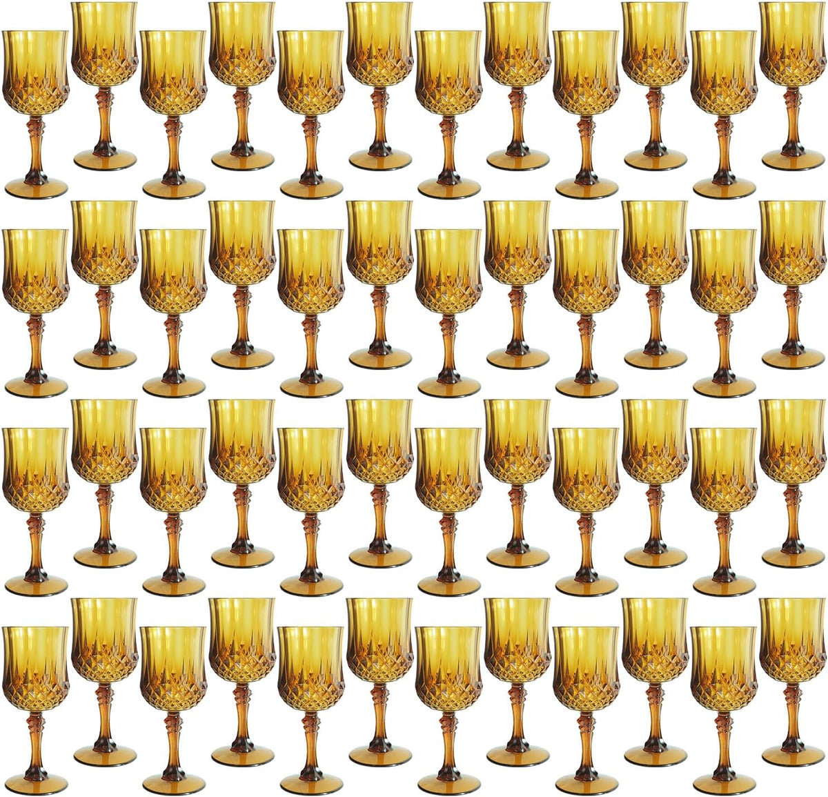 Plastic Wine Glasses，Plastic Goblets Vintage Style Cordial Drinking Glasses for Wedding Reception