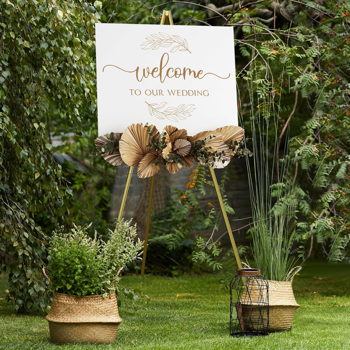nianfeng Wooden Easel Stand for Sign, Easel Display Stand Floor for Wedding Sign With Adjustable