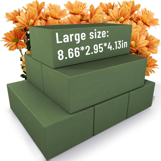 Floral Foam Blocks Large 9 Inch,Wet Floral Foam Bricks,Pack 6 of Floral Foam for Artificial Flowers