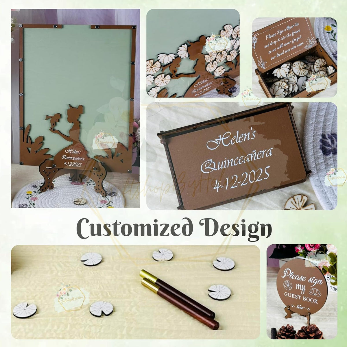 Fairytale Princess Theme Guest Book | Personalized Quinceañera Frog Prince Decor Guestbook |