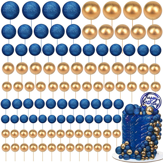 108 Pcs Balls Cake Topper DIY Cupcake Insert Foam Balloons for Cake Baking Wedding Anniversary