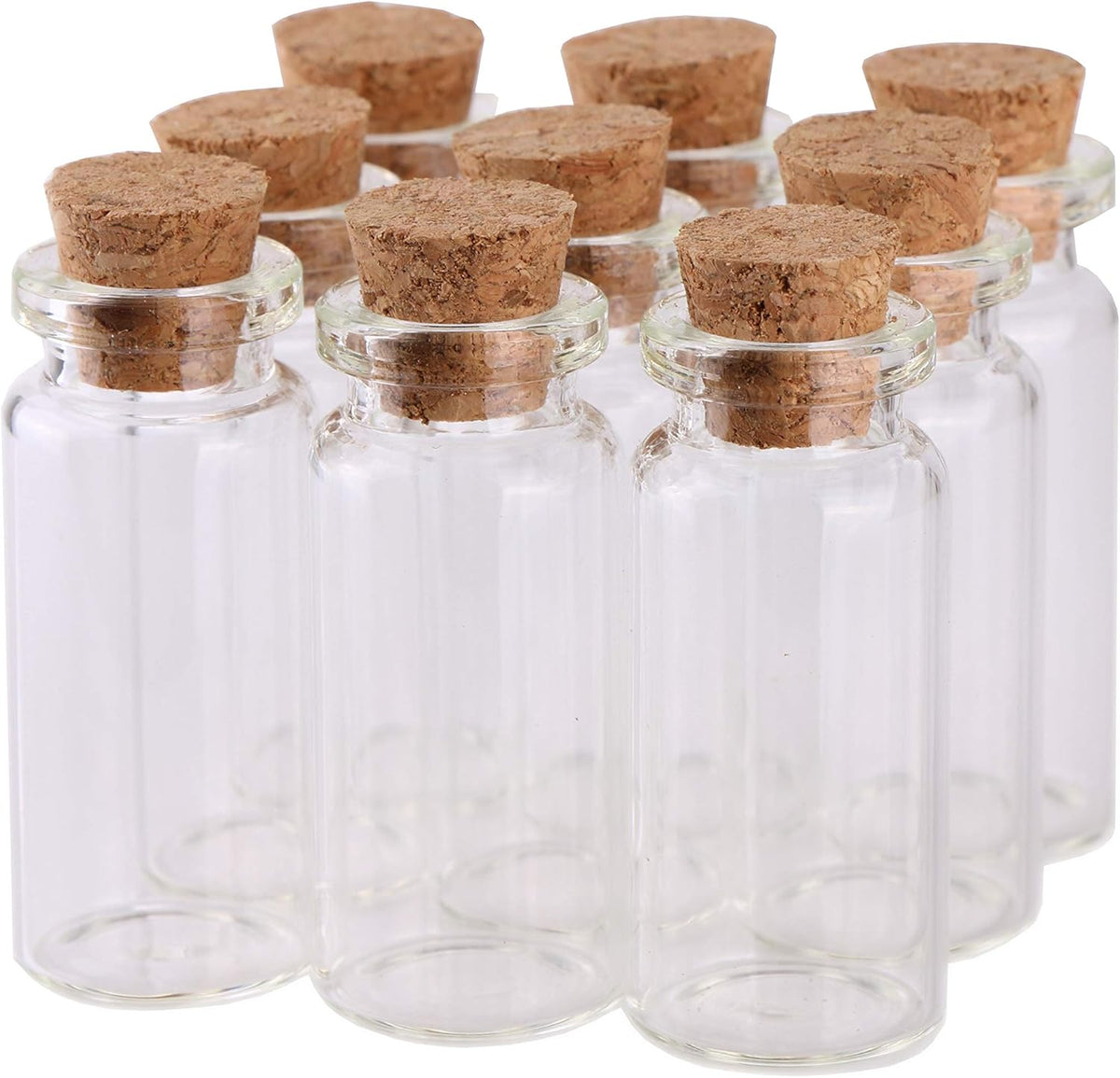 MaxMau 10ml Small Glass Bottles with Cork Stoppers,pack of 100 Vials Tiny Jars for DIY Art Crafts