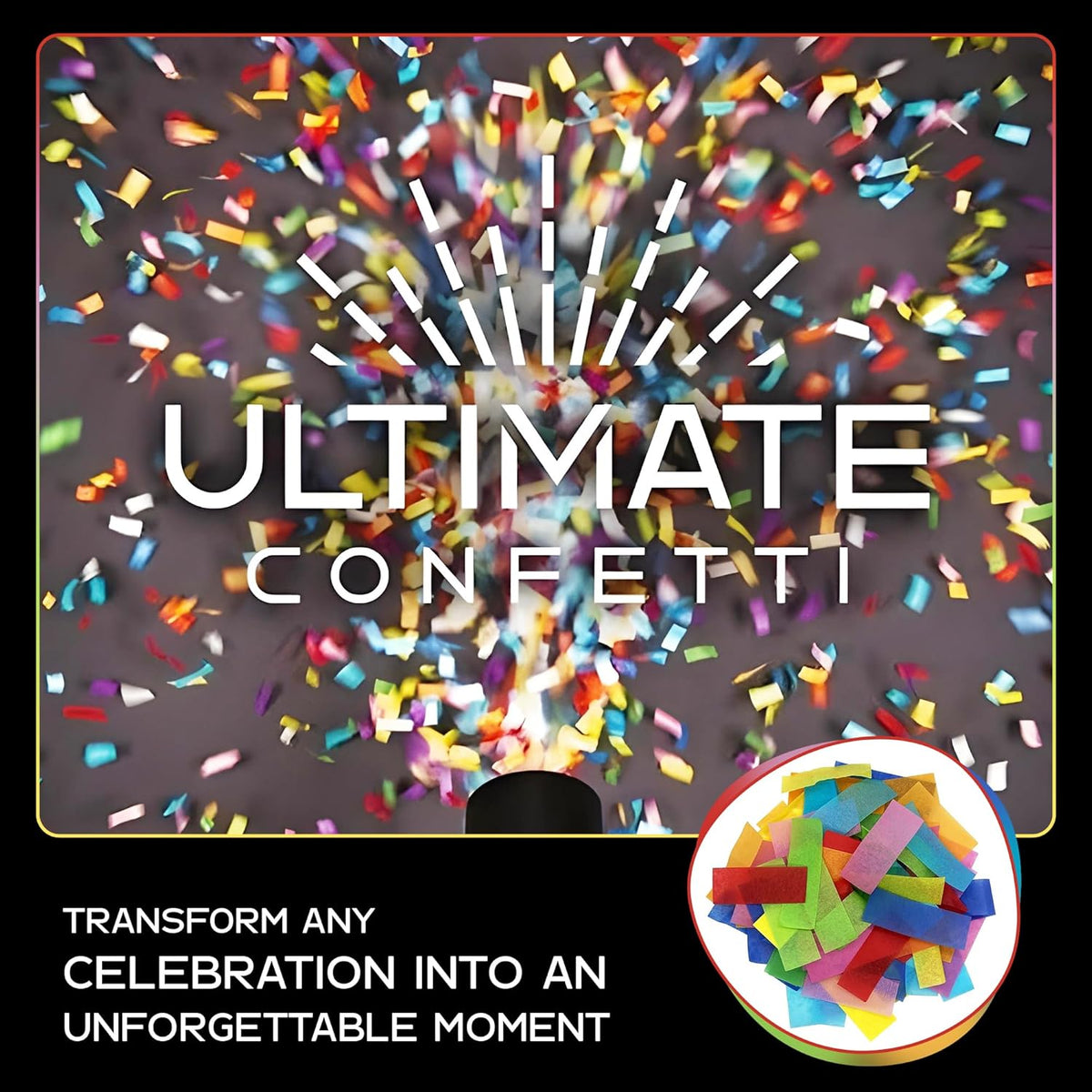 Multicolor Biodegradable Confetti - Rectangular Fluttering Tissue Paper Confetti for Cannon and