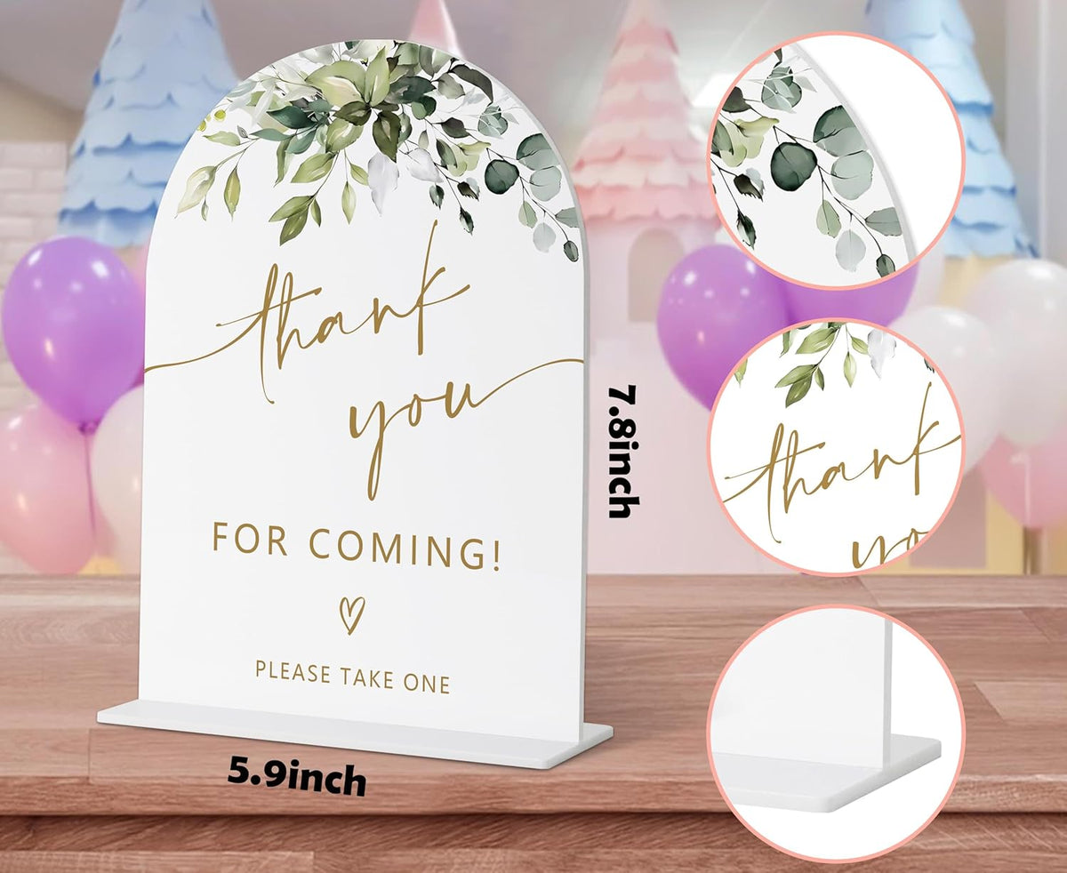 Thank You for Coming, Gift Table Sign, Greenery Gold Bridal Shower Decorations, Wedding Signs for