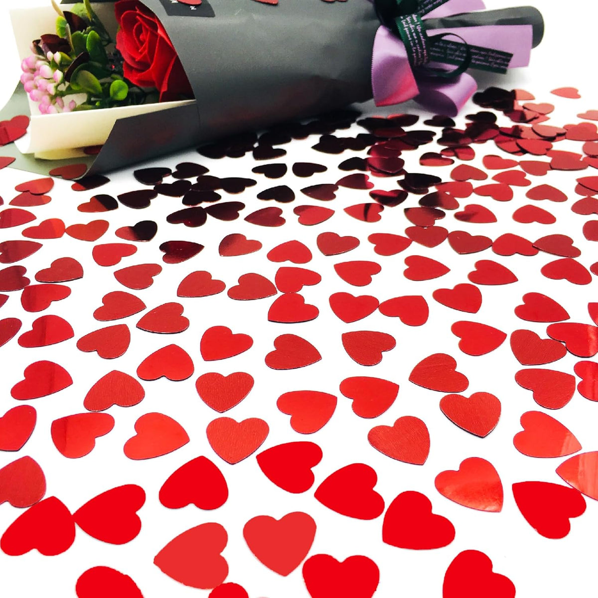 Confetti Heart Metallic Confetti Table Sprinkles or DIY for Valentine's Day Wedding Birthday