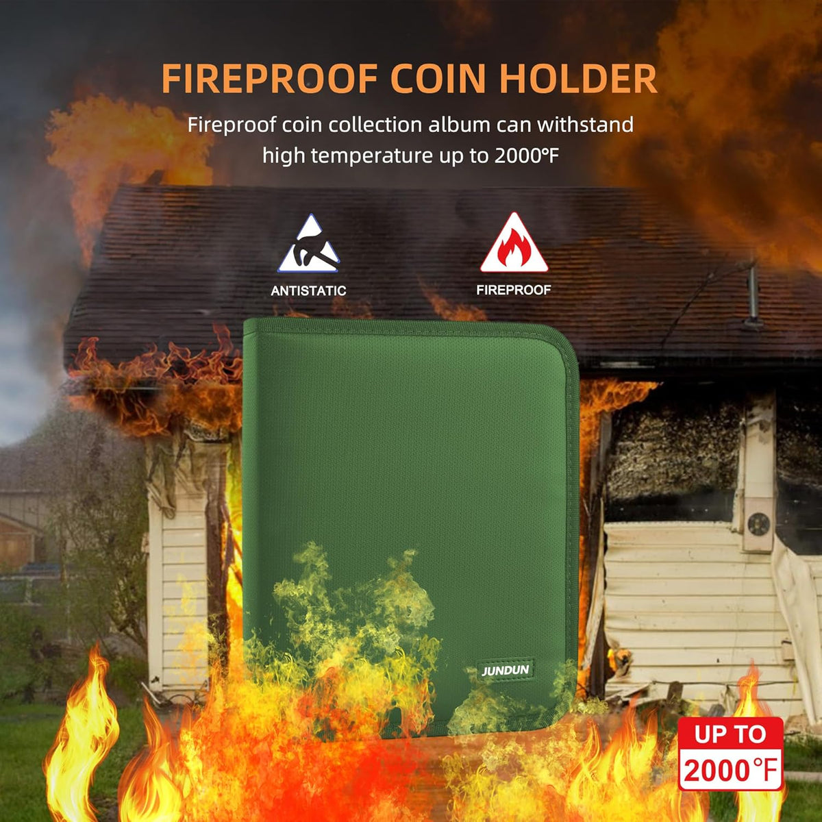 Coin Collection Book for Collector,260 Pockets Fireproof Coin Collection Holder Album,Coin