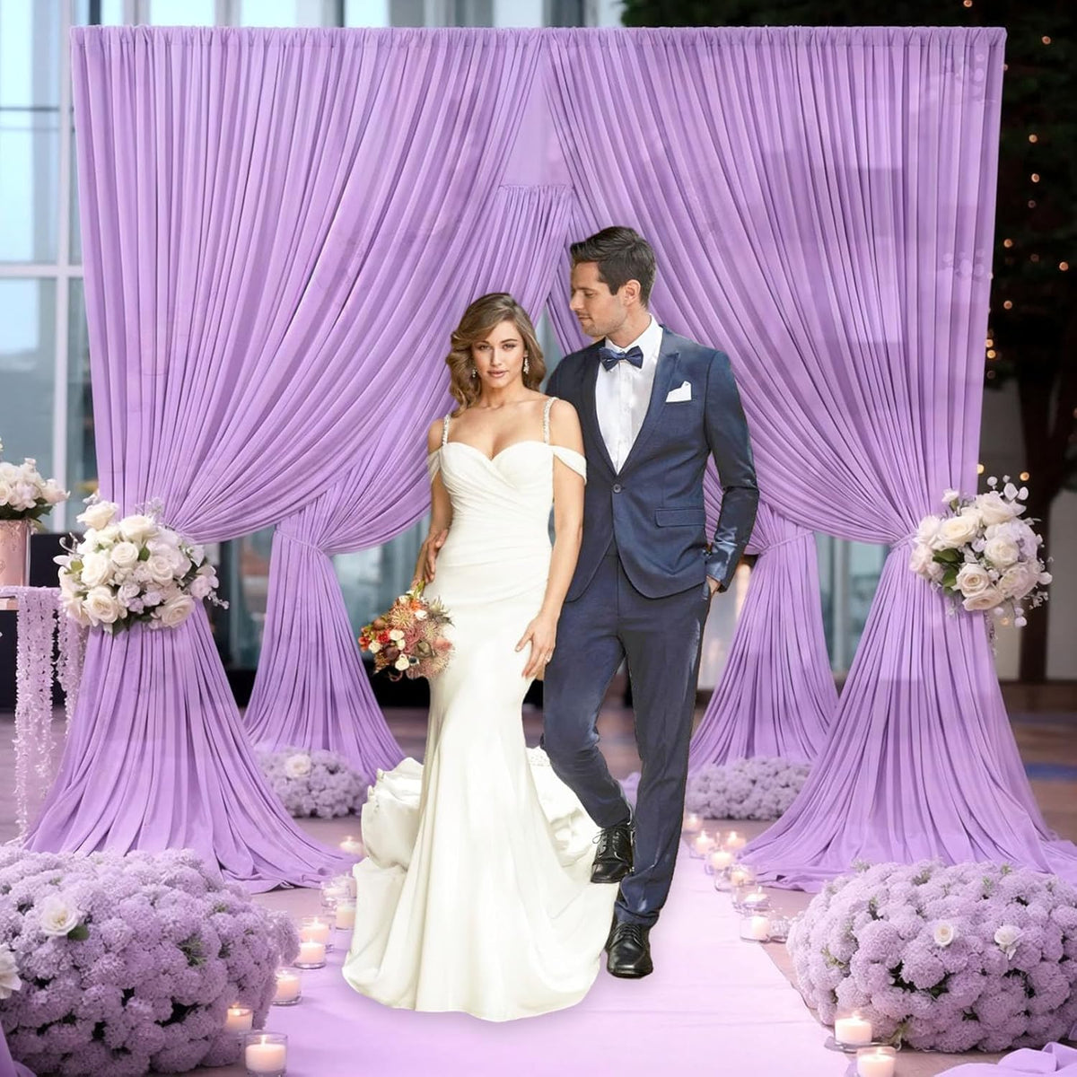 10 x 10 Feet Light Purple Backdrop Curtain for Partie, Background Curtains for Photoshoot