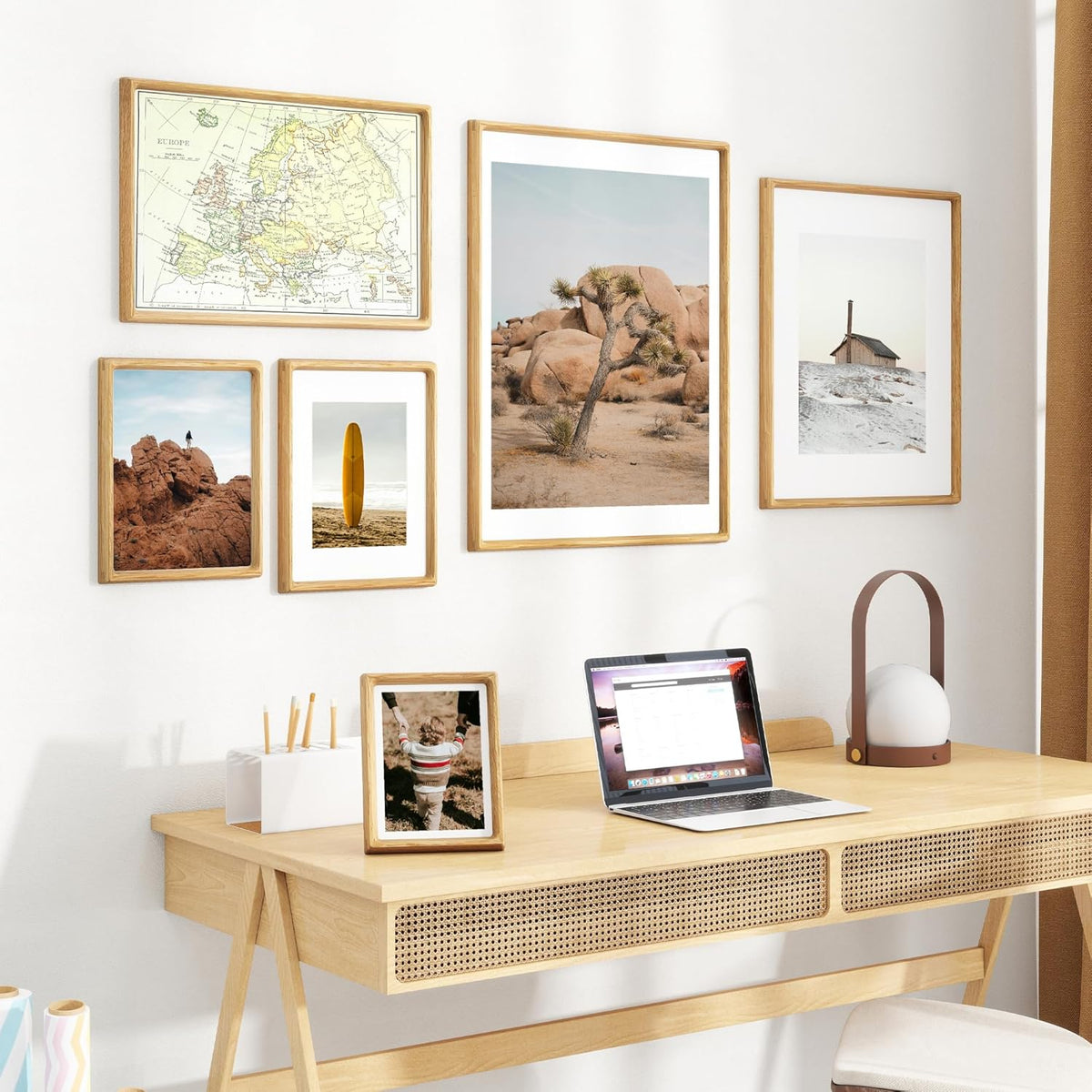 16x20 Frames USA-Sourced Natural Oak Wood Solid Wood Picture Frame Handcrafted Rounded Corner with