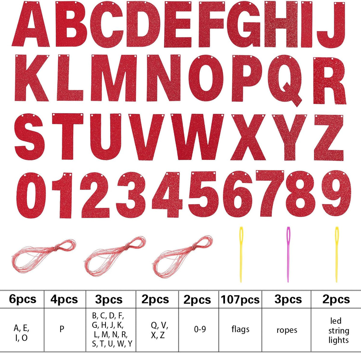 TaoBary 112 Pcs DIY Letter Custom Banner Glitter Customizable Banner Kit Including 107 Letters and