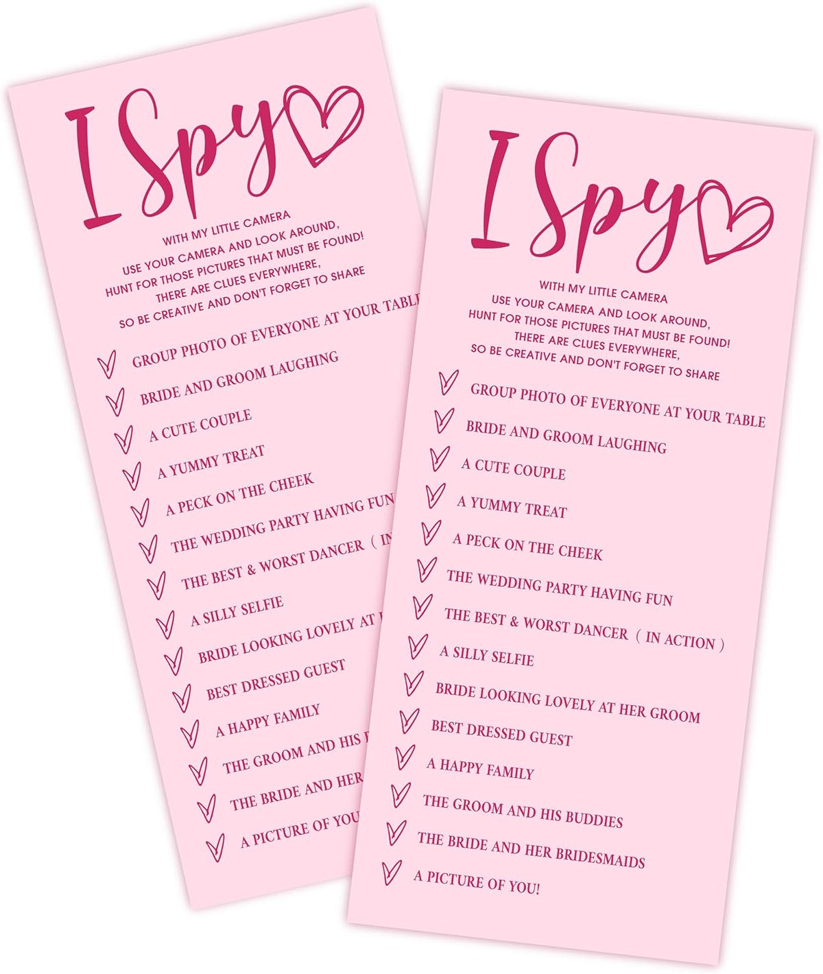 4x9 Inch Wedding Party Games, Bridal Shower Cards, 25 Pink Bridal Shower Games for Wedding