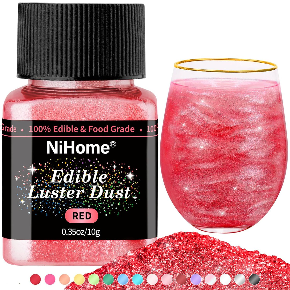 NiHome Edible Food-Grade Glitter Powder Glimmer Luster Dust Metallic Fancy Food Decorating Sprinkle