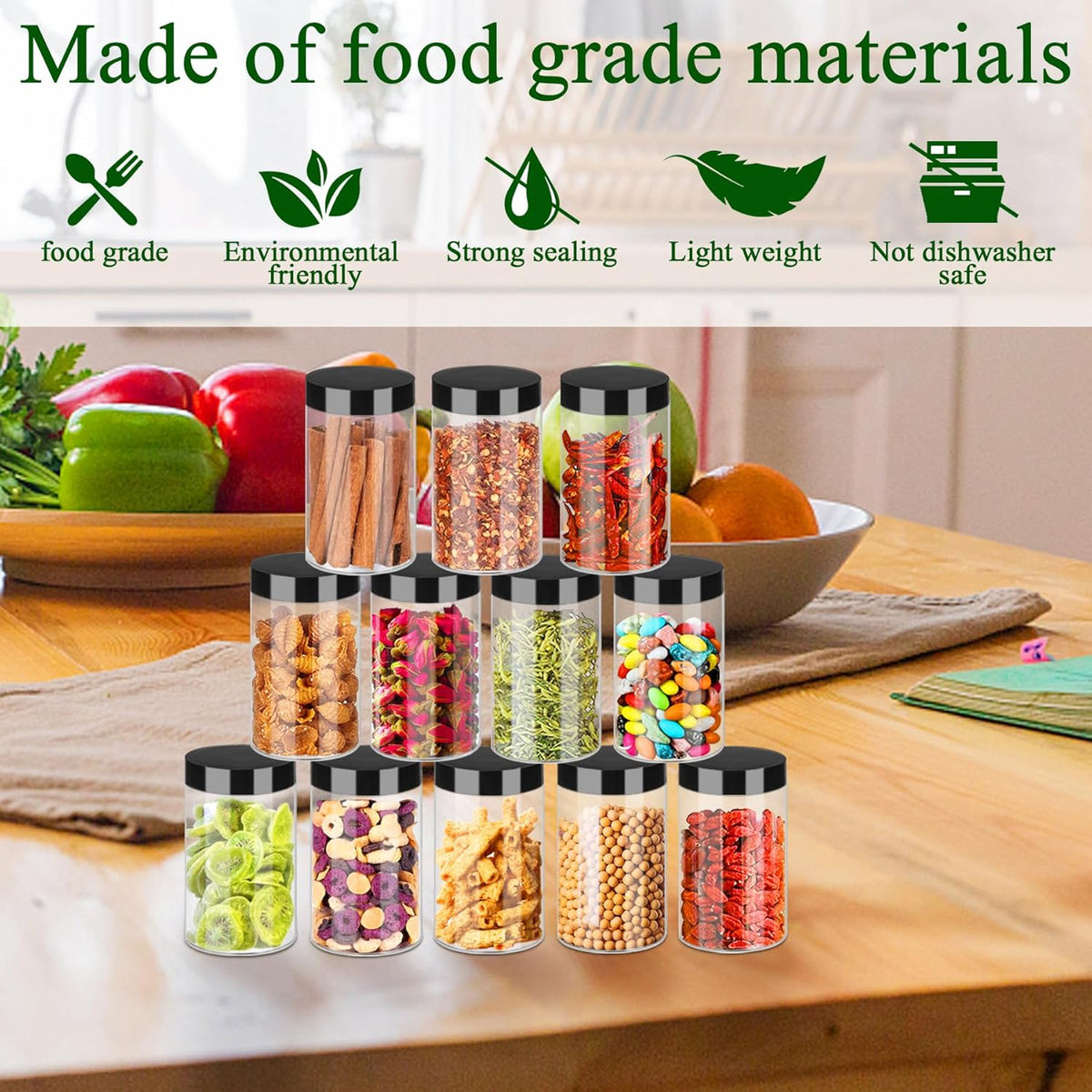 Plastic Jars with Lids 6OZ 42PCS Small Empty Slime Cosmetics Containers Clear Gift Food Jars Round