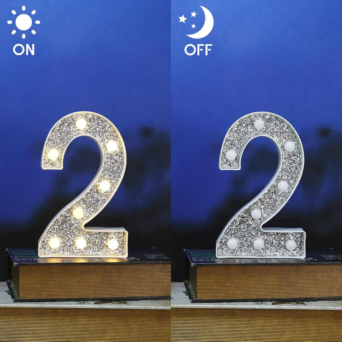 Marquee Light Letters for Table Decorations, Glitter Light Up Signs for Prom, Events, or Engagement