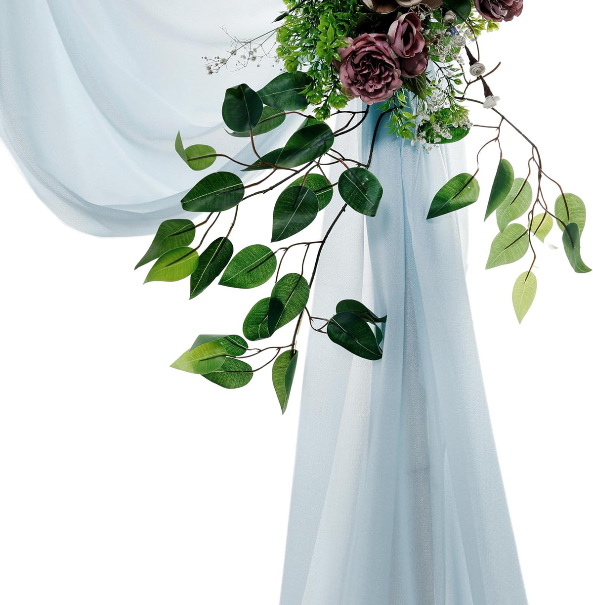 VDS Pack of 2 Panel (30 Inch X 100 Feet) Wedding Arch Draping Fabric Sheer Chiffon Fabric Drapery