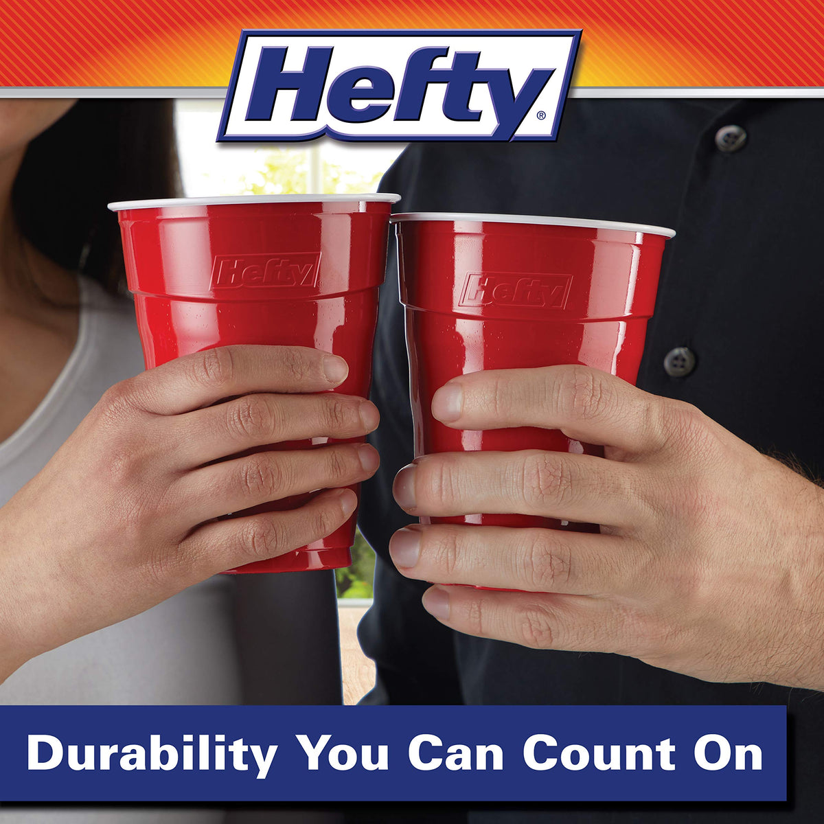 Hefty Party On Disposable Party Cups, Red, 18oz, 50ct
