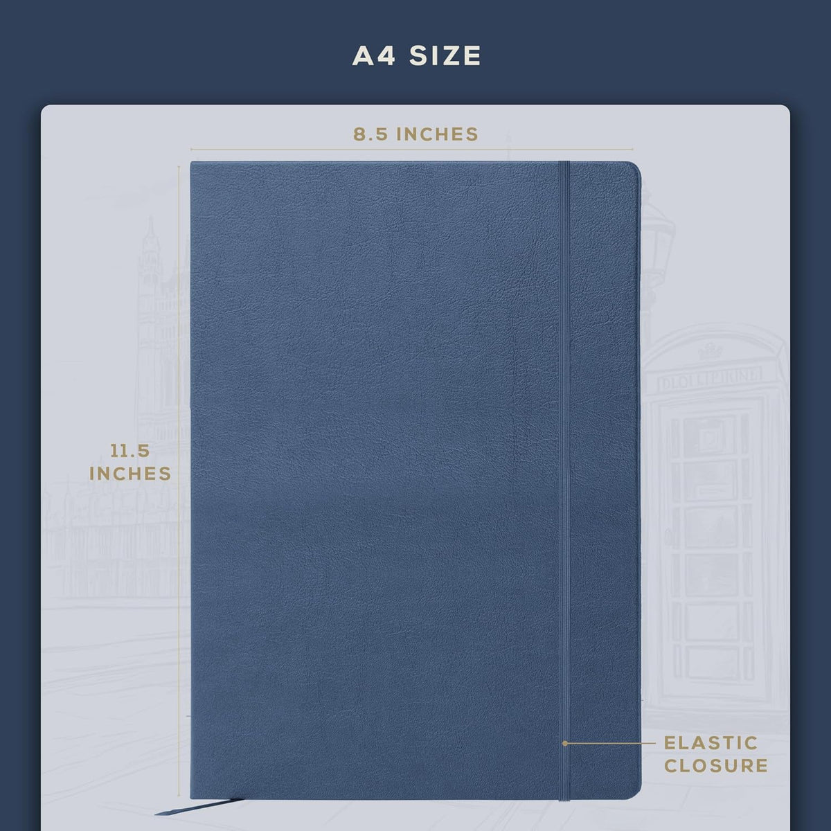 Beechmore Books A4 Sketchbook ??8.5x11 Premium Vegan Leather Bound Large Sketch Book Hardcover with