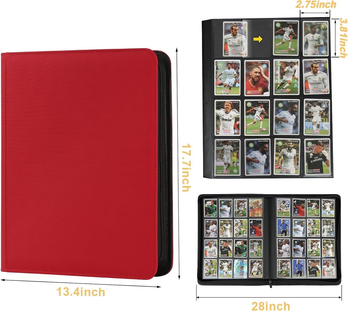 Trading Card Binder 16 Pocket, 1024 Pockets Card Binders, Card Collection Binder, Card Album Folder
