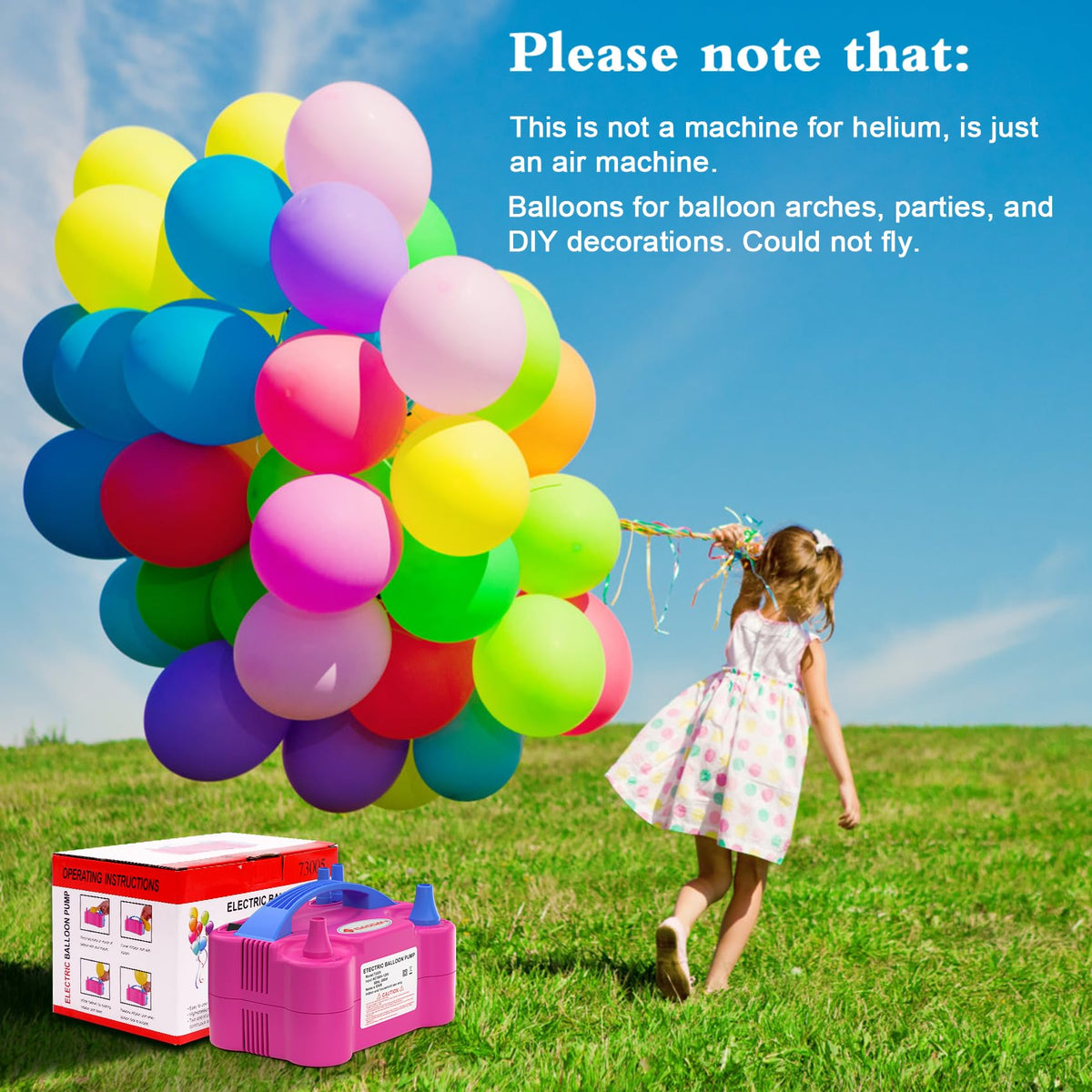 IDAODAN Electric Balloon Pump, Portable Electric Balloon Blower Machine Inflator Air Pump for Party