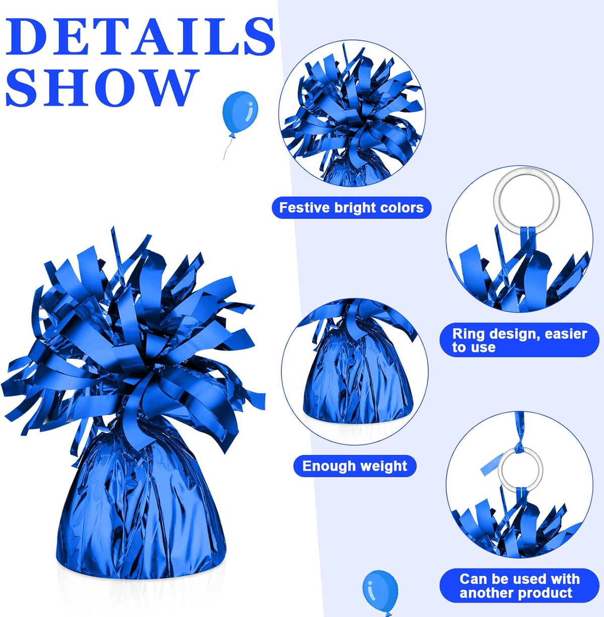 24 Pcs Balloon Weights Metallic Anchor Balloon Holder for Helium Balloons Heavy Table Weights and 1