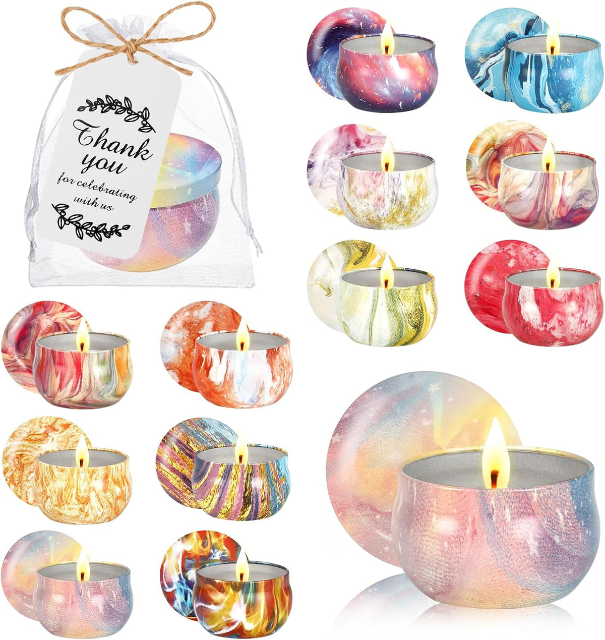 48PCS Scented Candles Gift Set Long Lasting Soy Wax Aromatherapy Candles for Home Wedding Baby