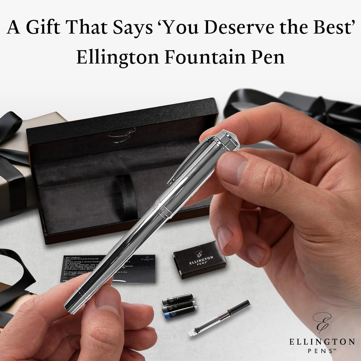 Ellington Pens Luxury Fountain Pen Set- Fountain Pens for Writing - Smooth Fine Nib - Includes