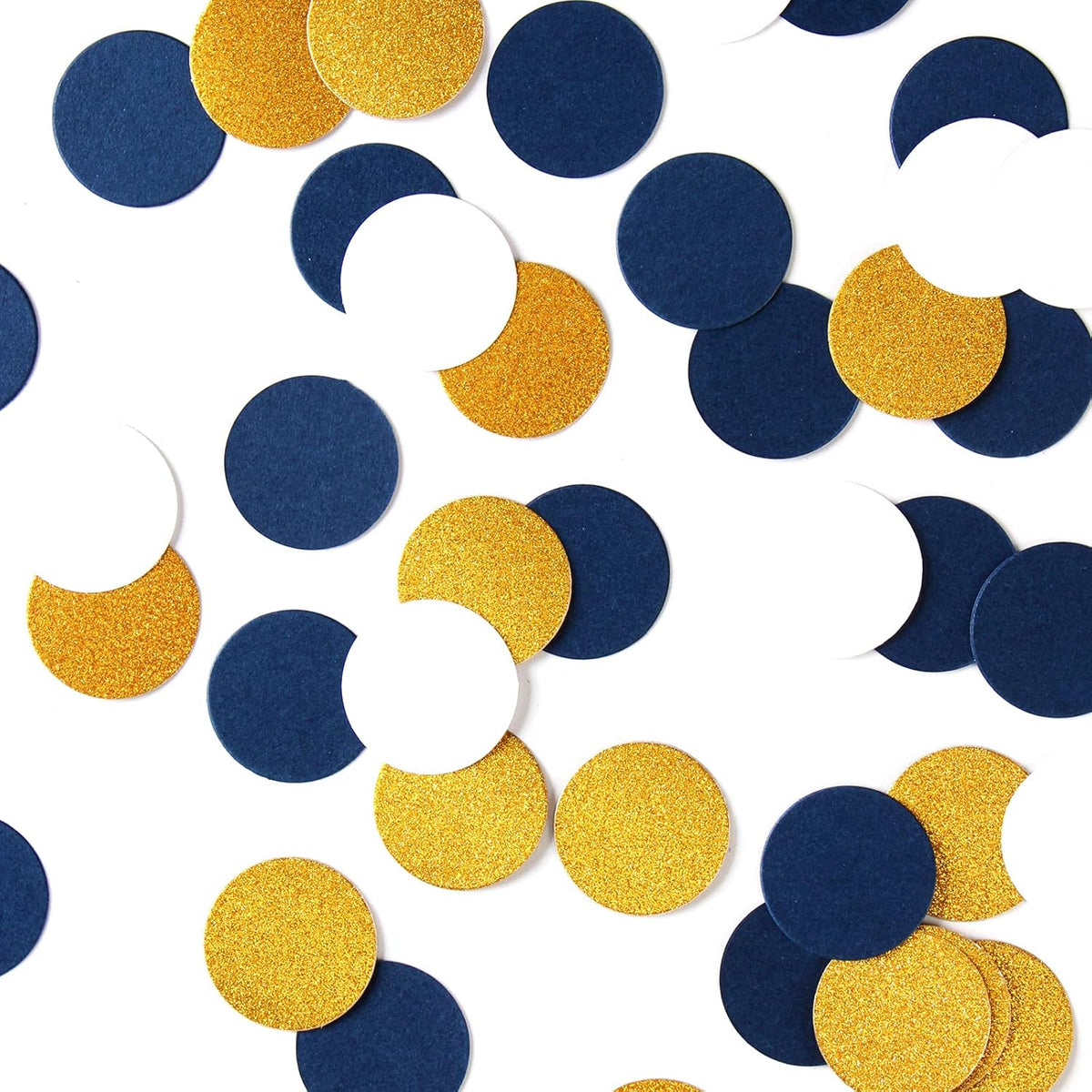 Navy Blue White Gold Confetti Birthday Decorations for Boys Glitter Paper decor Sprinkles