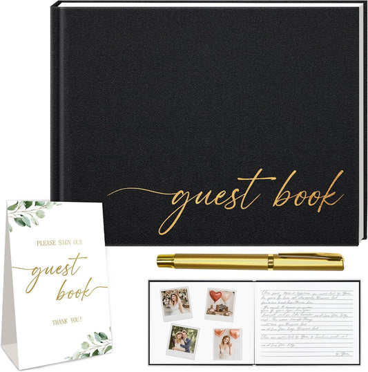 Graduation Guest Book Personalized 2025 - Leather Photo Guestbook for Reception Parties