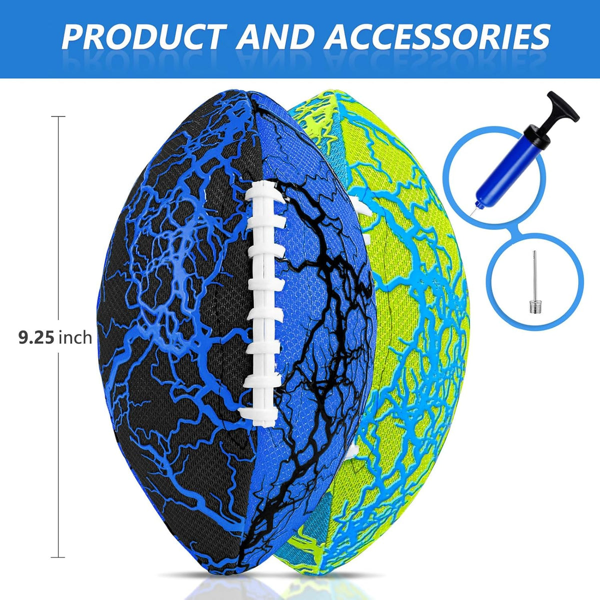 Jasonwell Pool Beach Water Football - 2Pack Strong Grip Waterproof Football for All-Weather Play