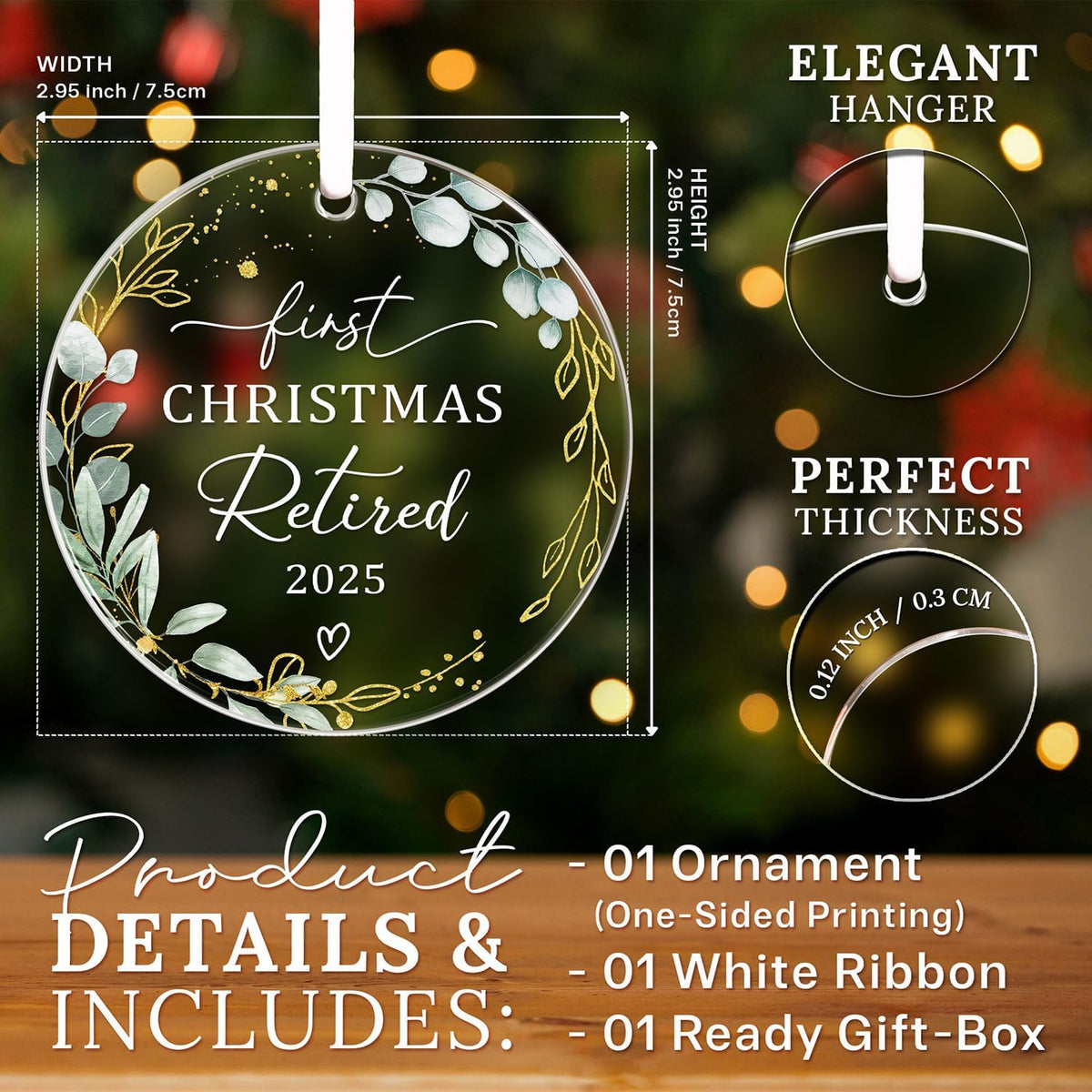 HEXMOZ Retirement Gifts for Women, Men 2025 - First Christmas Retired Ornament 2025 - Retired Gift