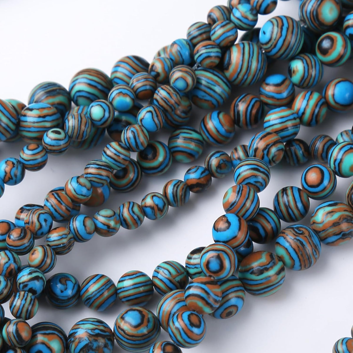 Blue Peacock Turquoise Stone Beads Gemstone Round Crystal Energy Jade Beads Stone Beads for Jewelry
