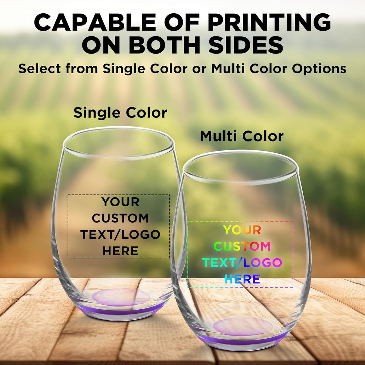 Custom Stemless Wine Glasses by ARC 5.5 oz. Set of 100, Personalized Bulk Pack - Perfect for Hotel