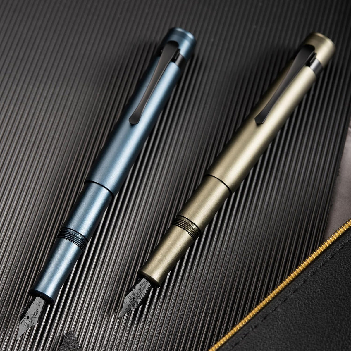 Hongdian M2 Black Forest Mini Fountain Pen, Extra Fine Soft Nib & Sleek Shape Aluminium Short