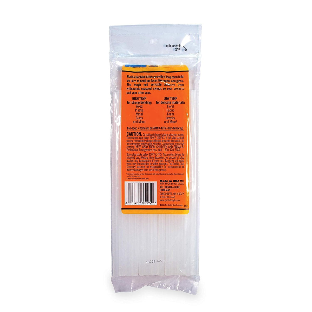 Gorilla Hot Glue Sticks, Clear Glue, Mini Size 8" Long x 0.27" Diameter, 25 Count (Pack of 1)