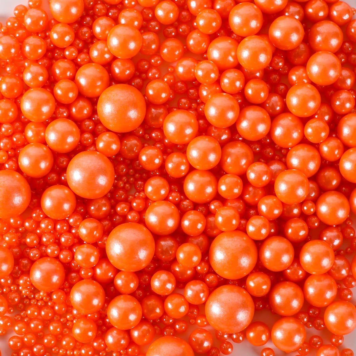 Kasvan Orange Pearl Sugar Sprinkles - Edible Candy Pearls 130g/4.58 Oz, Mix Size, Baking Cake