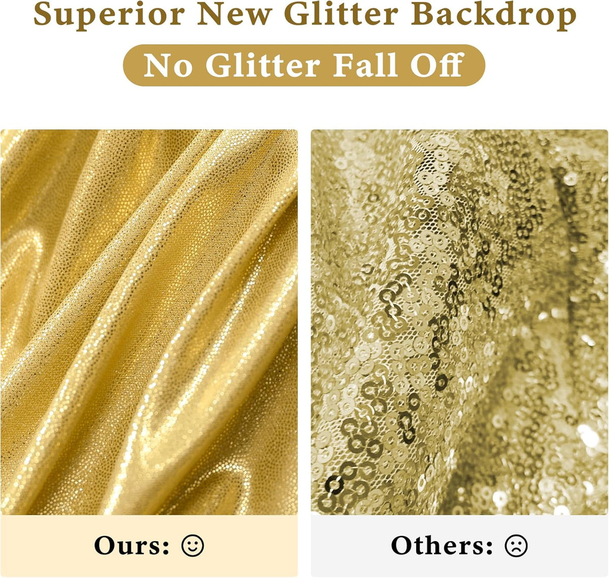 Outpain 10x10ft Gold Sequin Backdrop Curtains -Heavy Duty Gold Photography Backdrops with