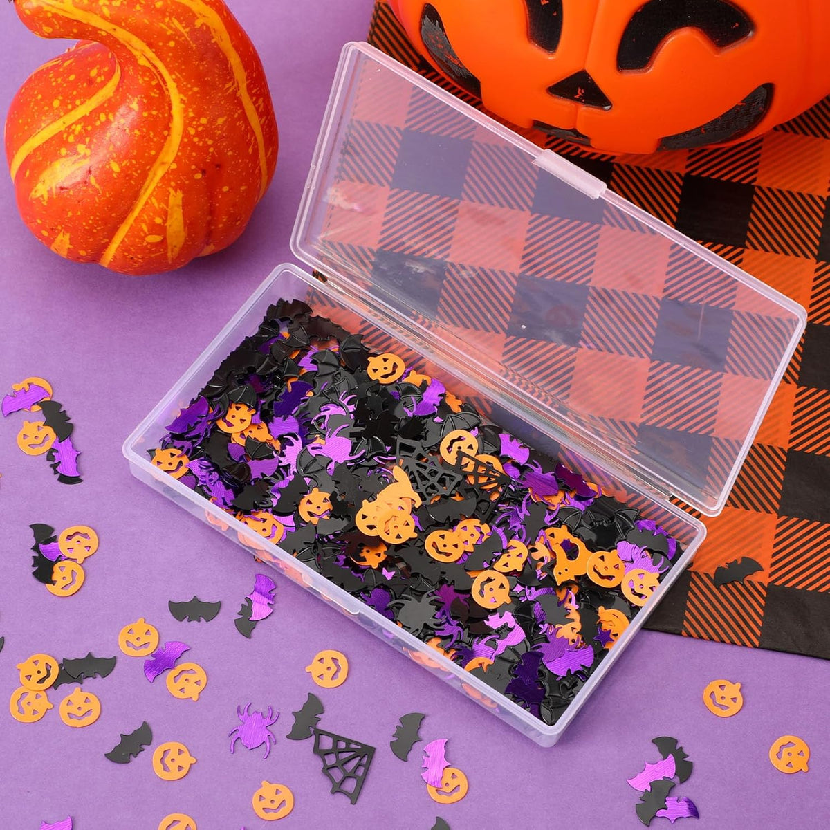 MARFOREVER Halloween Confetti Glitter Table Decorations Party Scatter Table Sprinkles Bats Spider