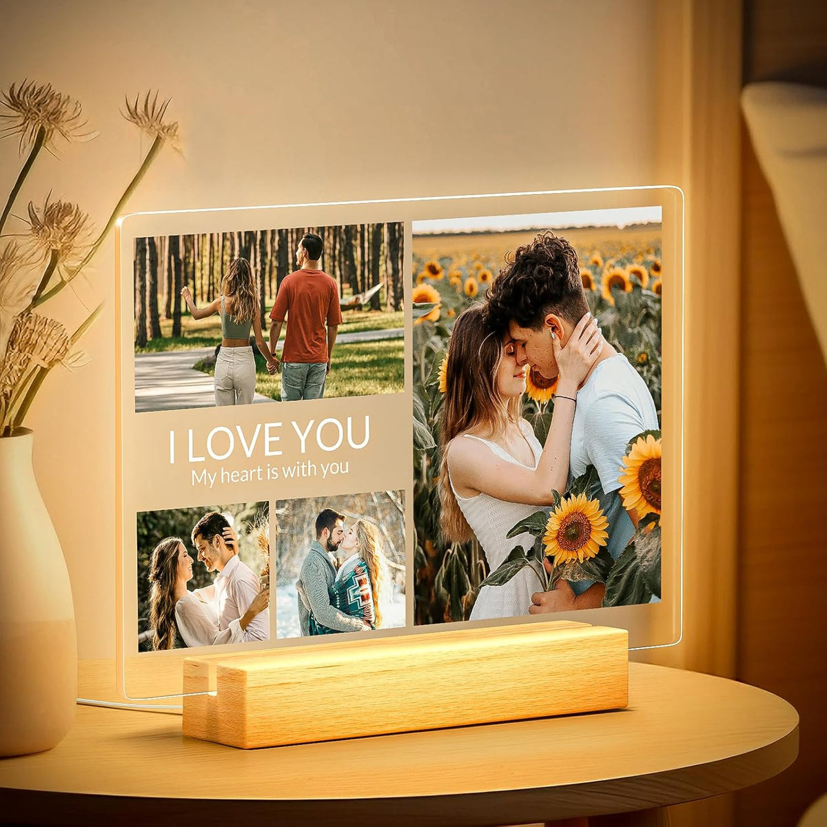 Personalized Anniversary Birthday Gifts for Women & Men, Custom Picture Frames with Photo