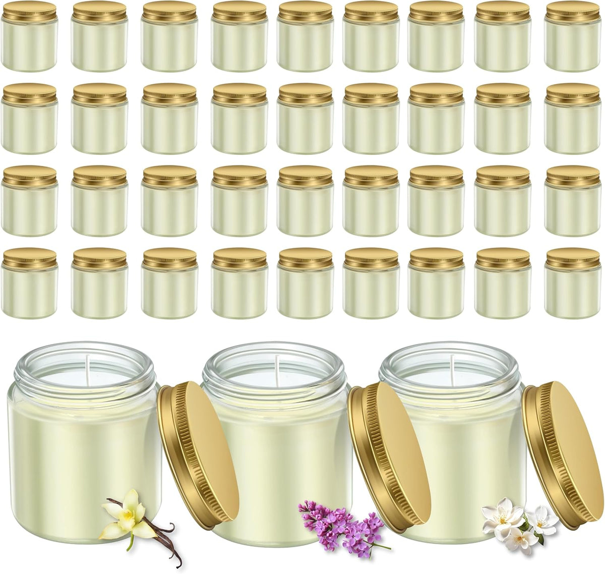 ACITHGL 36 Pcs 4oz Mini Mason Jar Candles Small Scented Candles Bulk Aromatherapy Ideal Souvenir