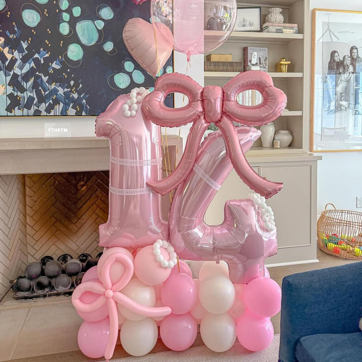 4 Pcs Pink Bow Balloons Bow Party Decorations for Girl Women Pink Bow Birthday Decorations Giant