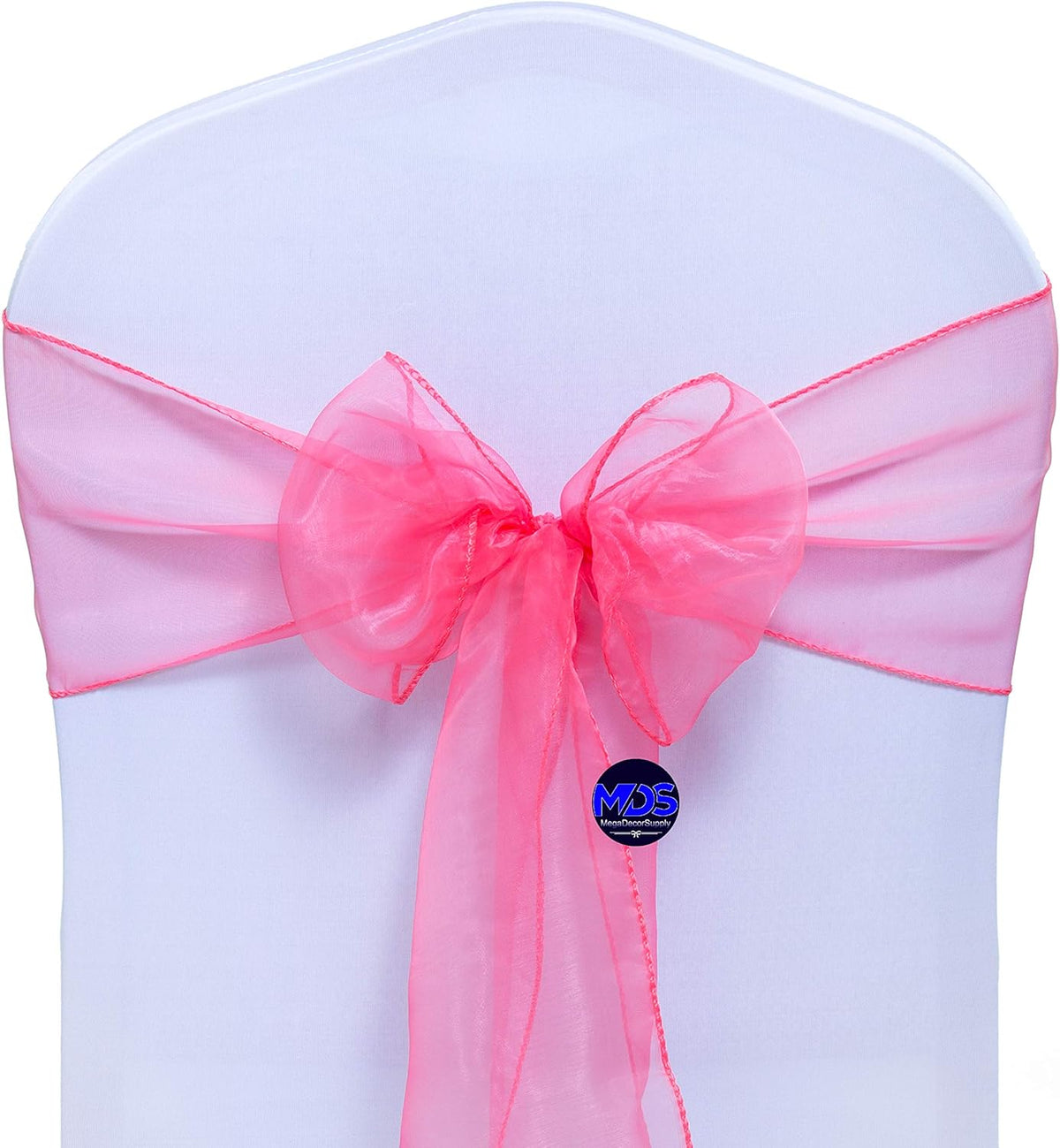 MDS Pack of 300 PCS Organza Chair Sashes Wider Dining Chair Bows Ribbon Tie Back for Wedding Party