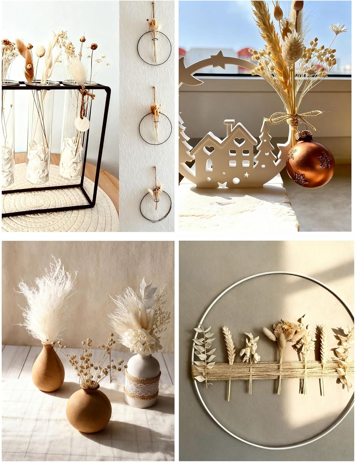 DIY Natural Dried Flower Kit Loose Dried Flowers for vases Off-White Dried Flowers with Stems
