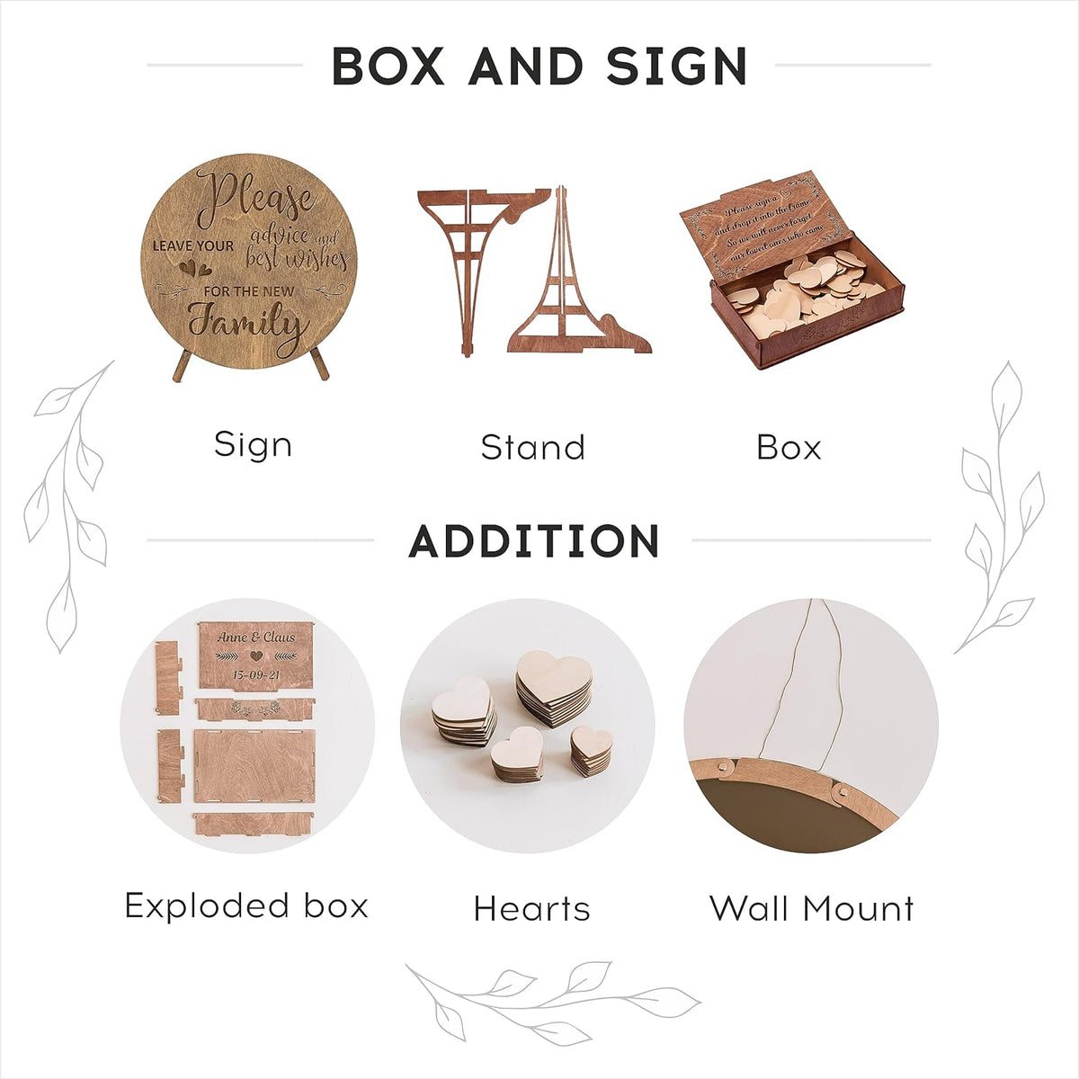 Rustic Wedding Guest Book - Heart Frame Wedding Guest Book - Guest Book Sign - from 30 to 300